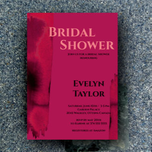 Invitación Modern, Minimal Viva Magenta Bridal Shower 