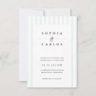 Invitación Modern Minimal Wedding Invitation with Stripe