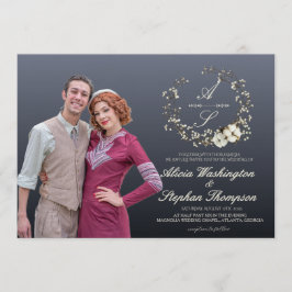 Invitación Modern Minimal Winter Floral Wedding