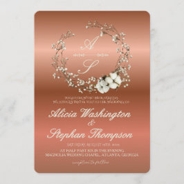 Invitación Modern Minimal Winter Floral Wedding