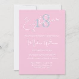 Invitación Modern Minimalist 18th Birthday Invitation