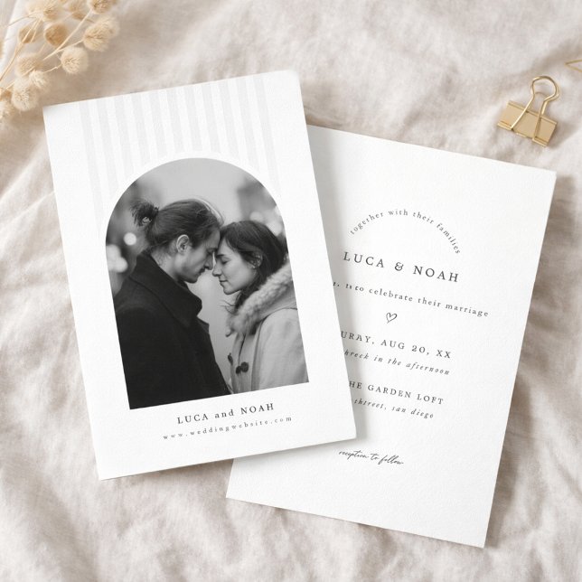 Invitación Modern Minimalist Arch Photo Wedding Invitation (Subido por el creador)