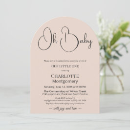 Invitación Modern Minimalist Baby Shower | Powder Blush