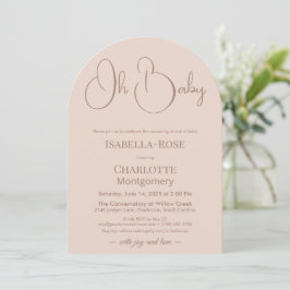 Invitación Modern Minimalist Baby Shower | Powder Blush