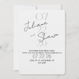 Invitación Modern Minimalist Bold Typography Wedding 