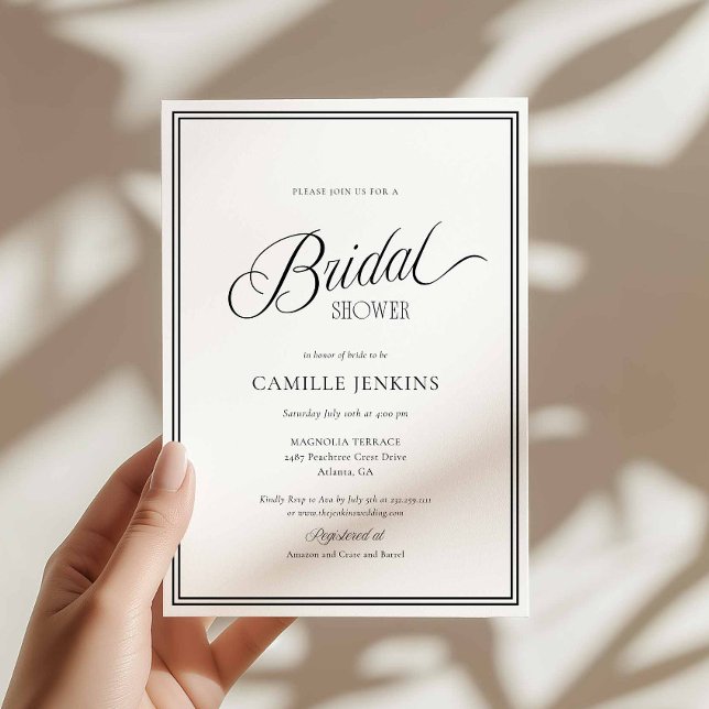 Invitación Modern Minimalist Bridal Shower Invitation (Minimal Modern Bridal Shower Invitation)