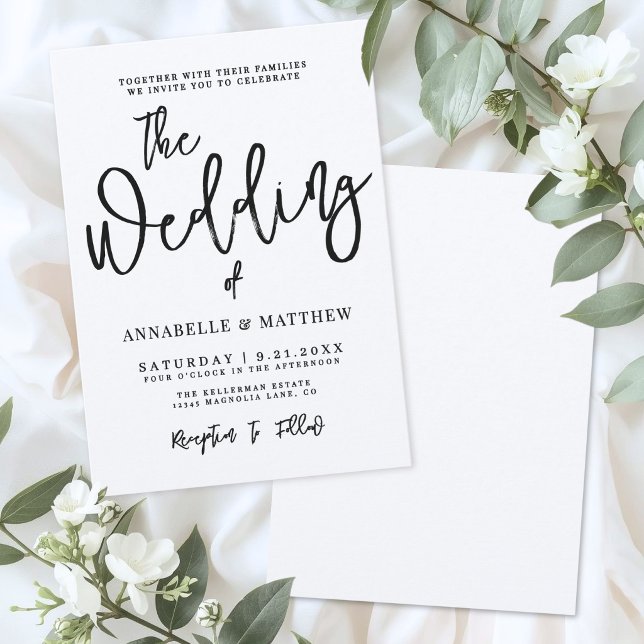Invitación Modern Minimalist Calligraphy Casual Wedding (Modern Minimalist Calligraphy Casual Wedding Invitation)