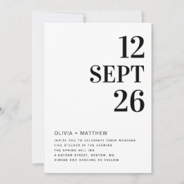 Invitación Modern Minimalist Clean Wedding | Photo & QR Code