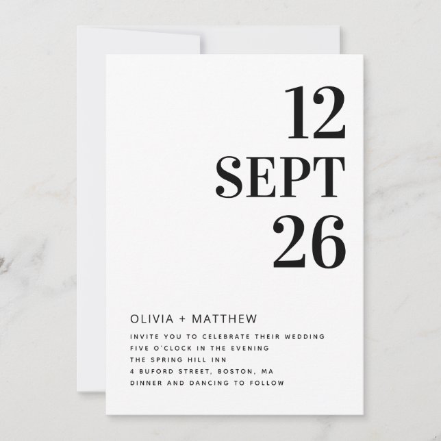 Invitación Modern Minimalist Clean Wedding | Photo & QR Code (Anverso)