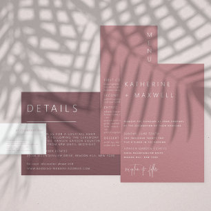 Invitación Modern Minimalist Dusty Rose Wedding