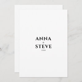 Invitación Modern Minimalist Elegant Black White Wedding