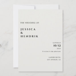 Invitación Modern Minimalist Elegant Ivory Wedding