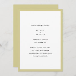 Invitación Modern Minimalist Elegant Lime Green Wedding