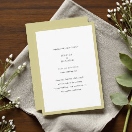 Invitación Modern Minimalist Elegant Lime Green Wedding
