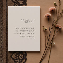 Invitación Modern Minimalist Elegant Silver Grey Wedding