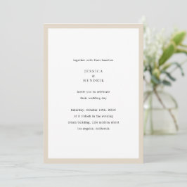 Invitación Modern Minimalist Elegant Simple Beige Wedding