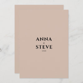 Invitación Modern Minimalist Elegant Simple Bisque Wedding
