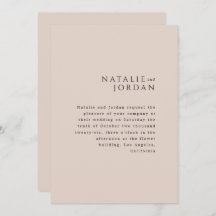 Modern Minimalist Elegant Simple Champagne Wedding