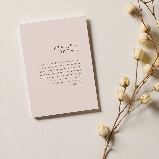 Invitación Modern Minimalist Elegant Simple Champagne Wedding (Modern Minimalist Elegant Simple Champagne Wedding Invitation)