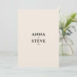 Invitación Modern Minimalist Elegant Simple Cream Wedding