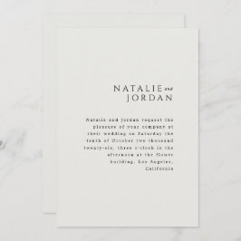 Invitación Modern Minimalist Elegant Simple Ivory Wedding