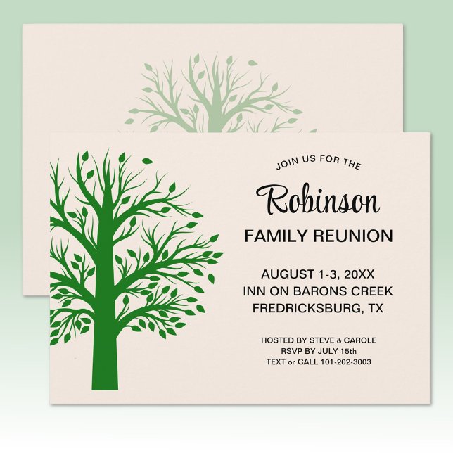 Invitación Modern Minimalist Family Reunion Tree (Subido por el creador)