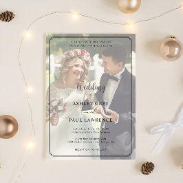 Invitación Modern Minimalist Full Photo Overlay Wedding 