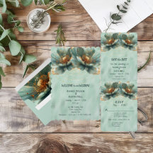 Modern Minimalist Gold and Emerald Wedding