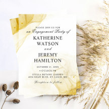 Modern Minimalist Gold Engagement Party