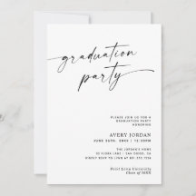 Modern Minimalist Graduation Party Invite