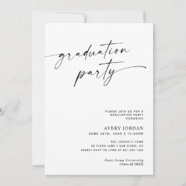 Invitación Modern Minimalist Graduation Party Invite