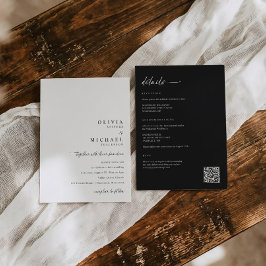 Invitación Modern Minimalist Handwriting All in One Wedding