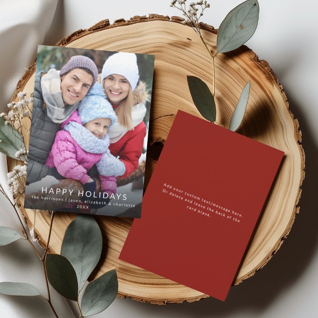 Invitación Modern Minimalist Happy Holidays Family Photo Card (Subido por el creador)