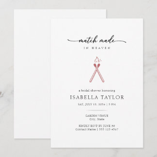 Invitación Modern Minimalist Match Bridal Shower Invitation