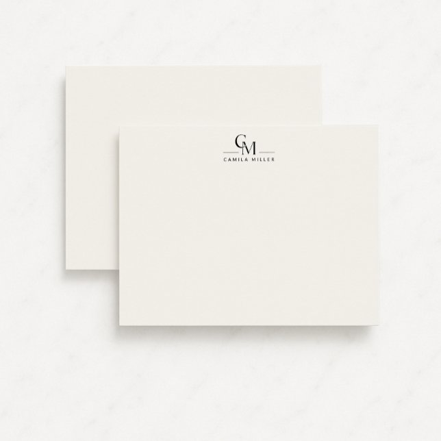 Invitación Modern Minimalist Monogram Stationery Note Card (Subido por el creador)