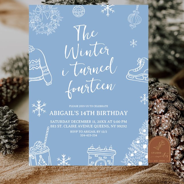 Invitación Modern Minimalist The Winter I Turn Birthday Party (Subido por el creador)