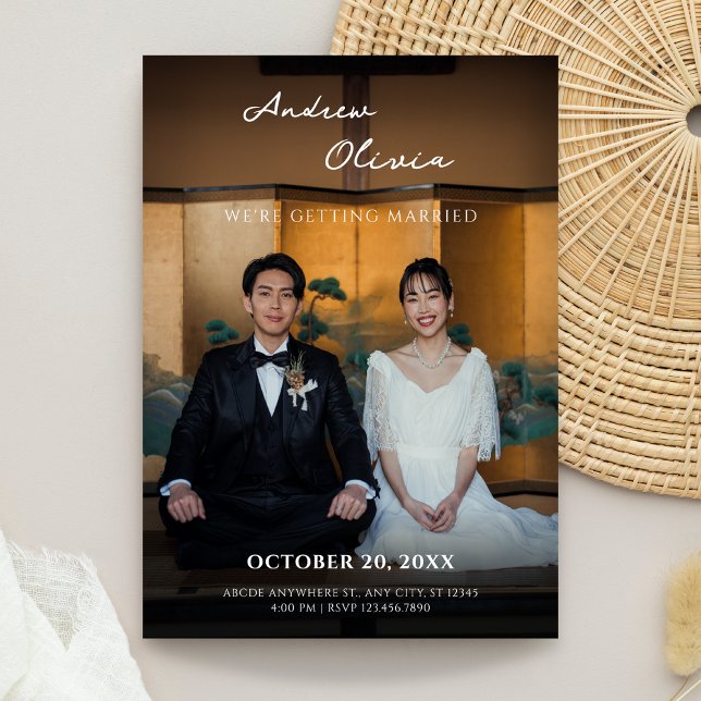 Invitación Modern Minimalist traditional photo wedding  (Subido por el creador)