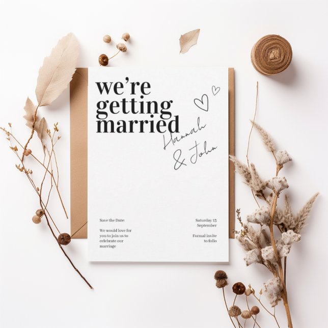 Invitación Modern Minimalist “We’re Getting Married” (Subido por el creador)