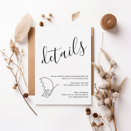 Invitación Modern Minimalist Wedding Details Card