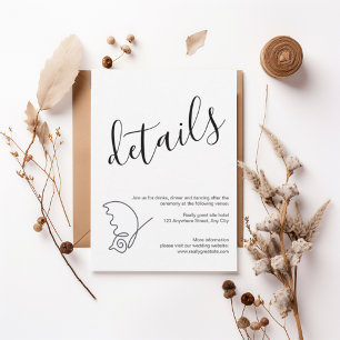 Invitación Modern Minimalist Wedding Details Card