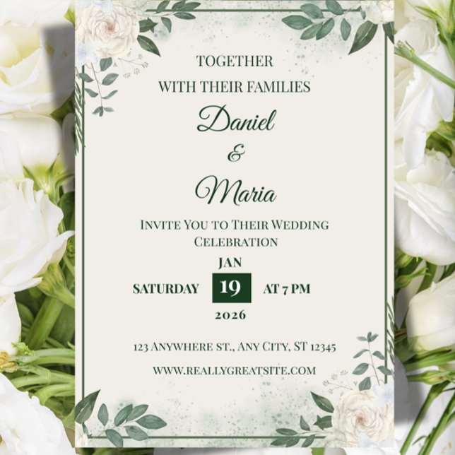 Invitación Modern Minimalist Wedding Invitation Template (Modern Minimalist Wedding Invitation | Clean Geometric Ampersand Design Template)