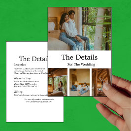 Invitación Modern Minimalistic Elegant 4 Photo Details Card