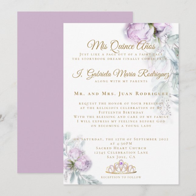 Invitación Modern Mis Quince Años Quinceañera (Anverso / Reverso)