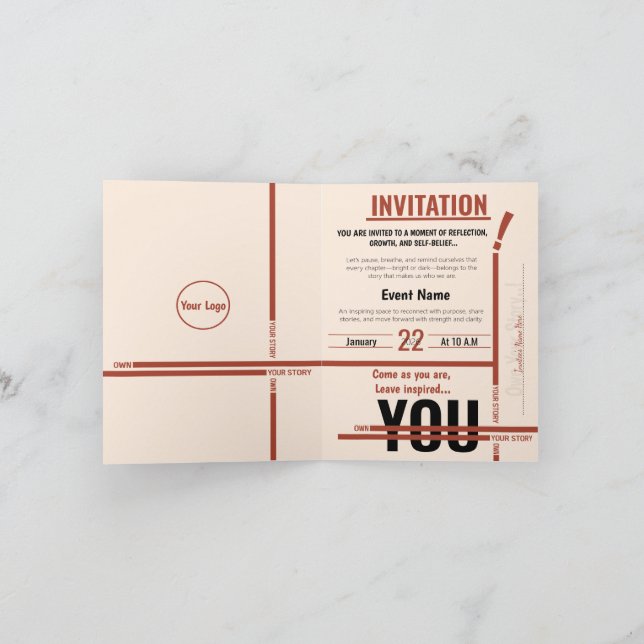Invitación Modern Motivational Event Invitation Card | Semina (Interior)