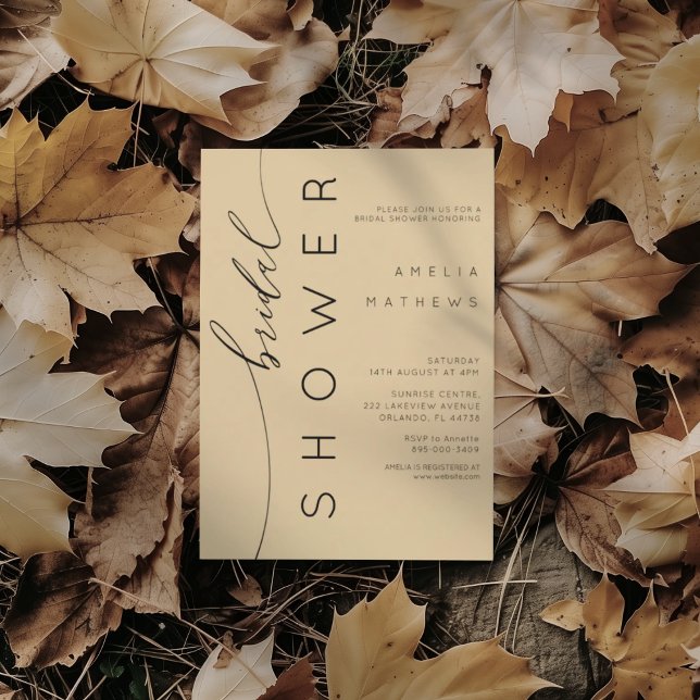 Invitación Modern Muted Gold & Black Bridal Shower (Subido por el creador)