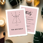 Invitación Modern Mystic Tarot Fortune 30th Birthday Fiesta<br><div class="desc">Una moderna, elegante y moda plantilla de invitación para la fiesta de cumpleaños número 30 con un tema de tarot, adivino, con un triángulo, las fases de la luna y algunos símbolos que se parecen a antiguos corredores sobre un fondo de color rosa. Un divertido diseño de invitaciones a la...</div>