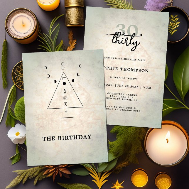 Invitación Modern Mystic Tarot Fortune 30th Birthday Fiesta (Subido por el creador)