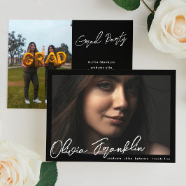 Invitación Modern Names Editable Multi Photo Graduation Party