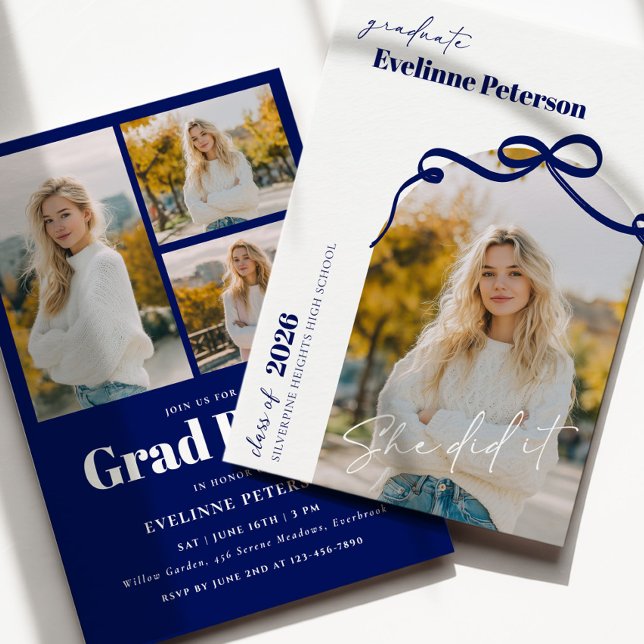 Invitación Modern Navy 2026 Graduation Invitation (Subido por el creador)