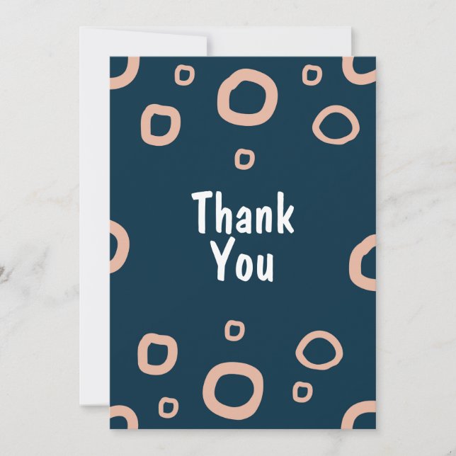 Invitación Modern Navy & Blush Hand-Drawn Organic Ring Patter (Anverso)